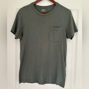 Men’s J. Crew Garment Dyed Slub Cotton Tee Size Small in Sage Green